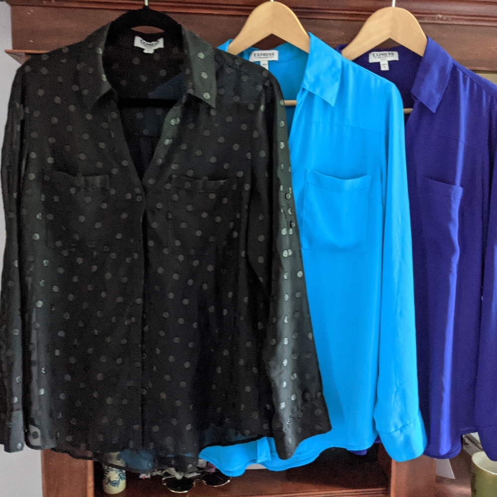 Bundle: Three Express Portofino Blouses sz L